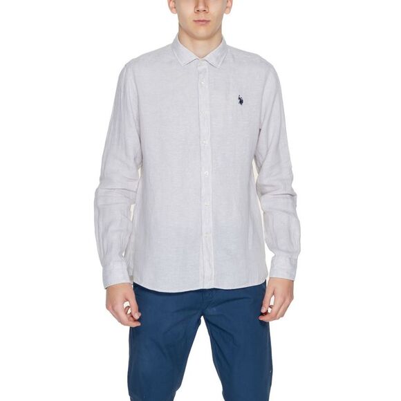 U.S. POLO ASSN. Beige Linen Dress Men's Shirt